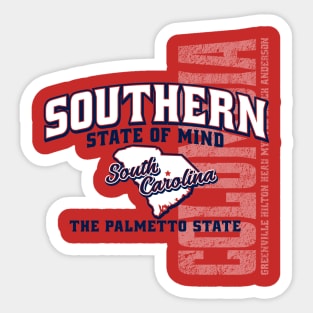 Southern State of Mind-South Carolina 1 Red Sticker